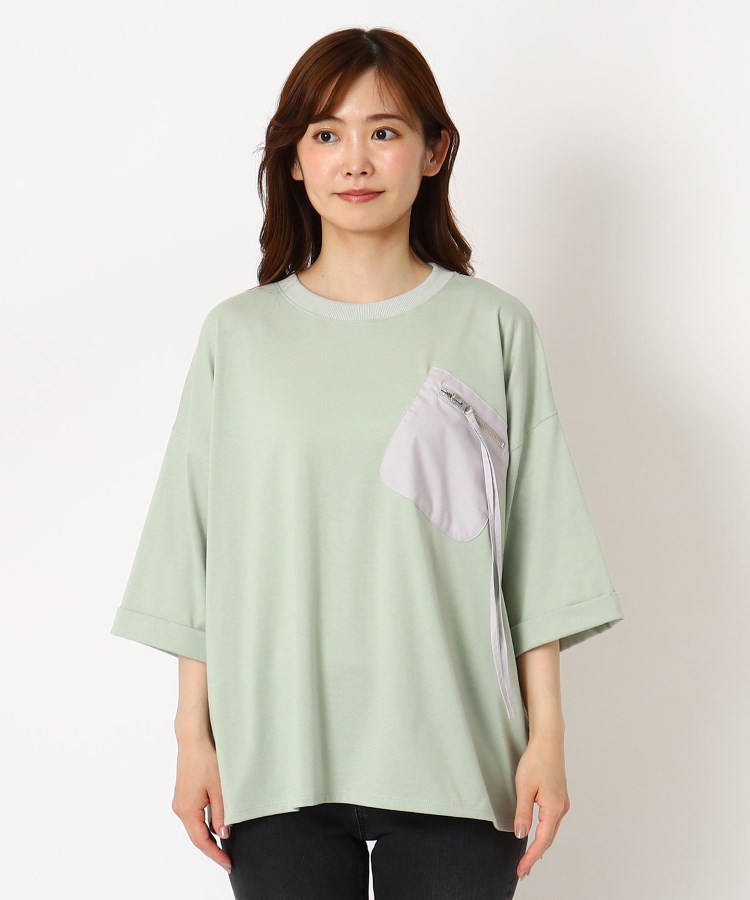 ザンパ(ZAMPA)のデザインジップポケットワイドTシャツ1
