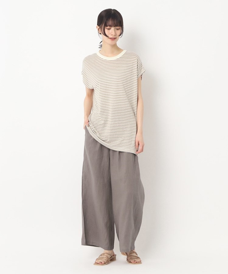 ザンパ(ZAMPA)の【インナーでも活躍しそう！】フレンチスリーブボーダークルーネックTシャツ18
