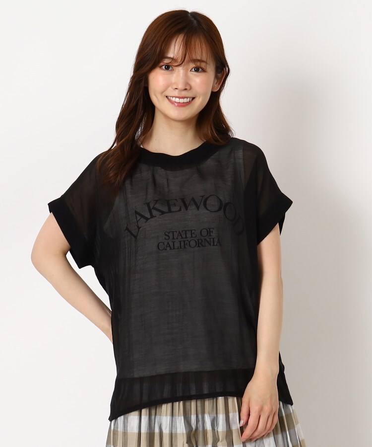 ザンパ(ZAMPA)の【SALE！！】ロゴインナー付きシアーニットギャザープルオーバー20