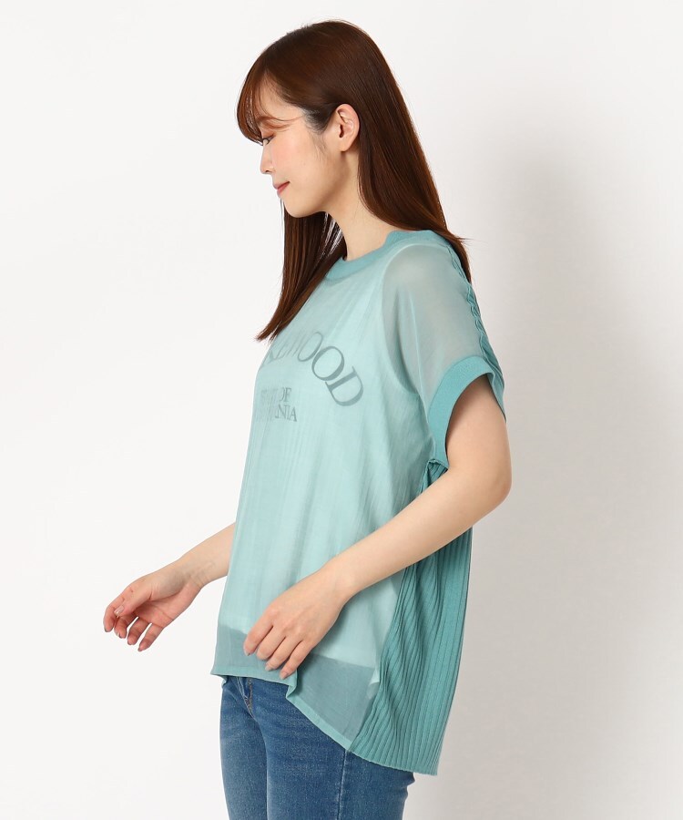 ザンパ(ZAMPA)の【SALE！！】ロゴインナー付きシアーニットギャザープルオーバー28