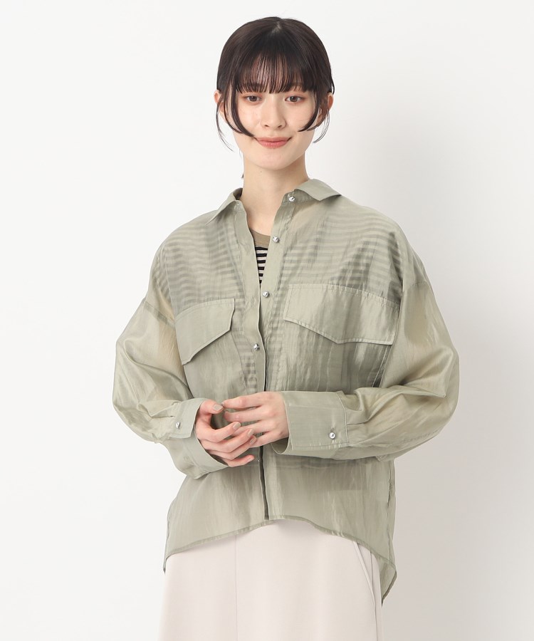 ザンパ(ZAMPA)の【秋も着られる】抜き衿ワイドスリーブシアーシャツ19