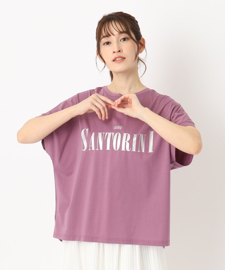 ザンパ(ZAMPA)の箔プリントルーズTシャツ パープル(081)