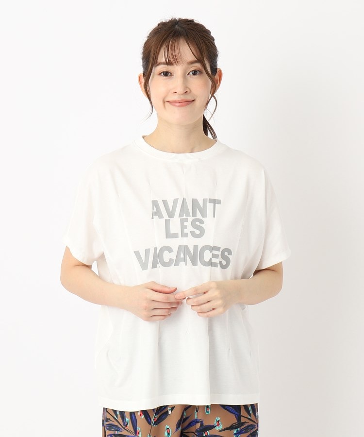 ザンパ(ZAMPA)の【秋はインナーでおしゃれ！】デザインロゴタックドルマンTシャツ オフホワイト(003)