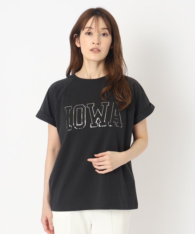 ザンパ(ZAMPA)のスパンコールロゴドルマンTシャツ ブラック(019)