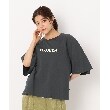 ザンパ(ZAMPA)の【五分袖】フレアスリーブロゴTシャツ チャコールグレー(014)