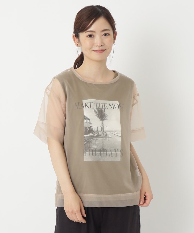 ザンパ(ZAMPA)の【SALE】リゾートプリントタンク＋オーガンジートップスSET カーキ(027)