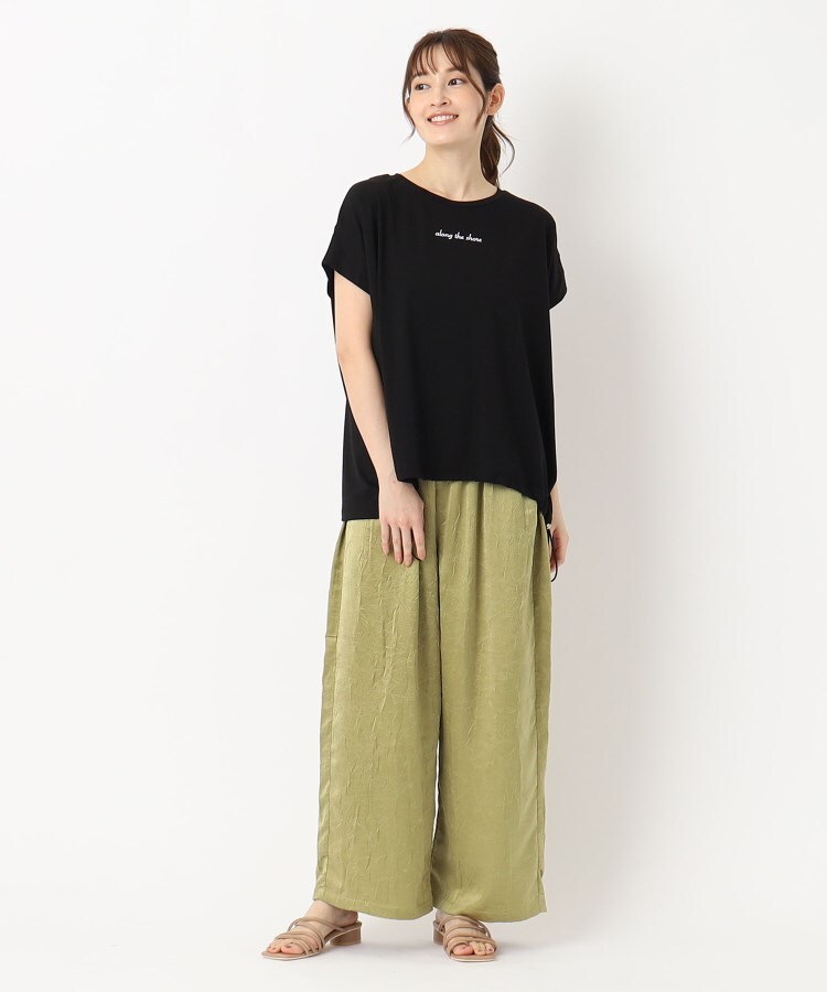 SALE】サテンワッシャーイージーコクーンパンツ(フルレングス SALE】サテンワッシャーイージーコクーンパンツ(フルレングス