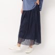 ザンパ(ZAMPA)の【SALE/ウエストゴムでらくちん！！】メッシュストライプタックフレアスカート ブルー(093)