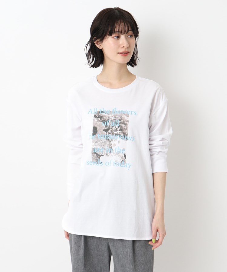 ザンパ(ZAMPA)のモノクロフォトプリントTシャツ オフホワイト(003)