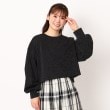 ザンパ(ZAMPA)のラメ裏毛ショートボリュームスリーブプルオーバー ブラック(019)