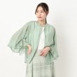 ザンパ(ZAMPA)のシアーデザインスリーブブラウス ミントグリーン(021)