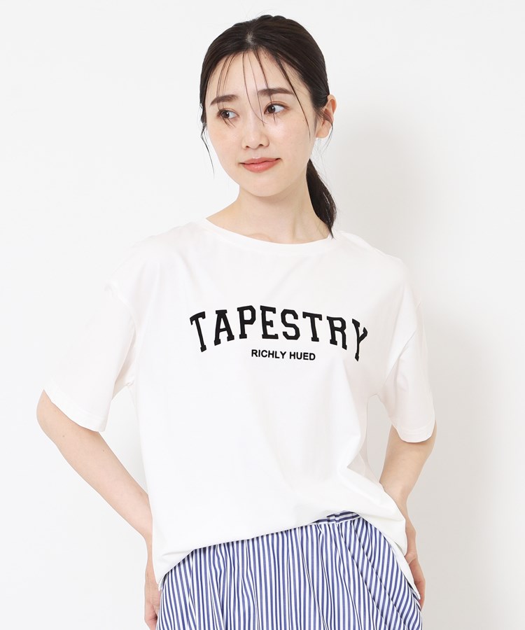 ザンパ(ZAMPA)のフロッキーロゴオーバーサイズTシャツ オフホワイト(003)