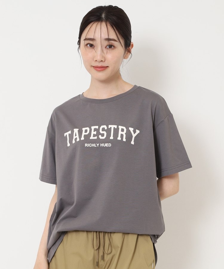 ザンパ(ZAMPA)のフロッキーロゴオーバーサイズTシャツ グレー(012)