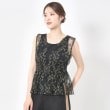 ザンパ(ZAMPA)のチュールフラワー刺繍ビスチェ ブラック(019)