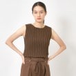ザンパ(ZAMPA)のラメワイドリブノースリーブプルオーバー ブラウン(043)