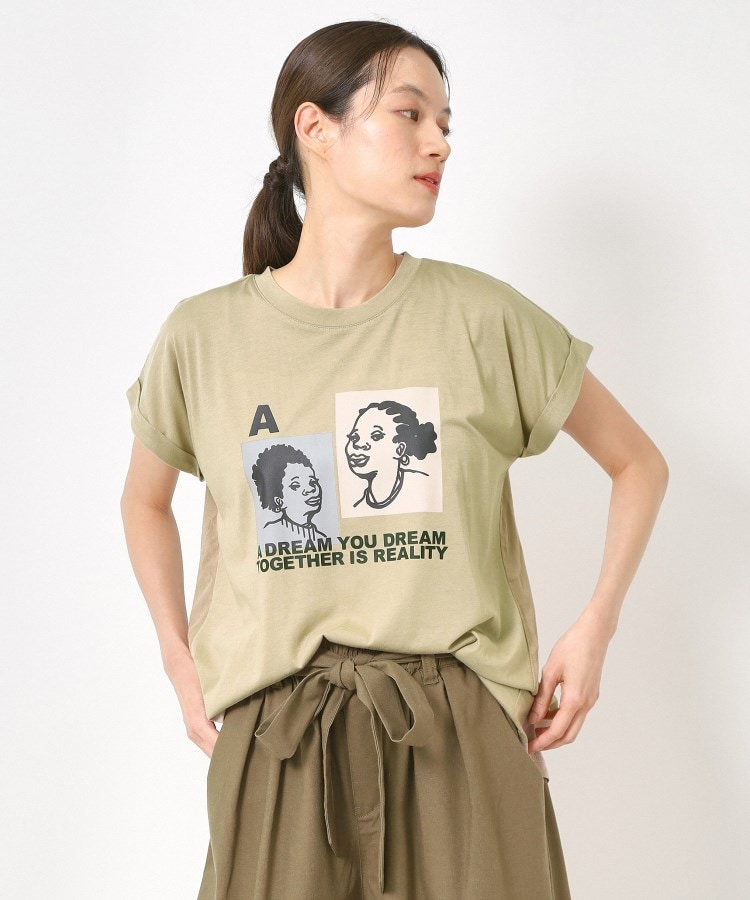 ザンパ(ZAMPA)のフェイスモチーフロゴドルマンTシャツ カーキ(027)