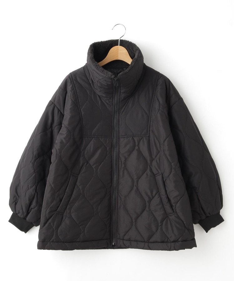 オフプライスストア(ウィメン)(OFF PRICE STORE(Women))のmitis 衿ボアZIPブルゾン ブラック(019)