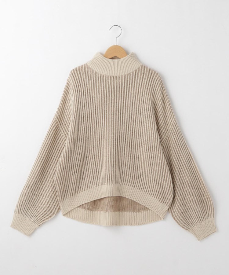 オフプライスストア(ウィメン)(OFF PRICE STORE(Women))のmyke ストライプリブニットプルオーバー ベージュ(052)