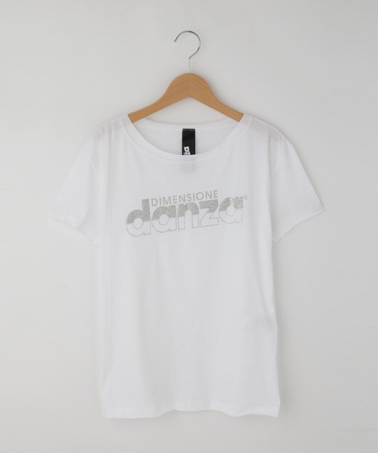 オフプライスストア(ウィメン)(OFF PRICE STORE(Women))のDIMENSIONE DANZA ロゴラメストーンＴシャツ ホワイト(001)