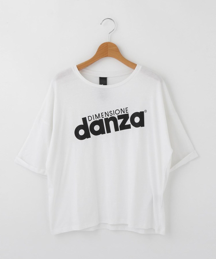 オフプライスストア(ウィメン)(OFF PRICE STORE(Women))のDIMENSIONE DANZA ロゴ5分袖Tシャツ ホワイト(001)