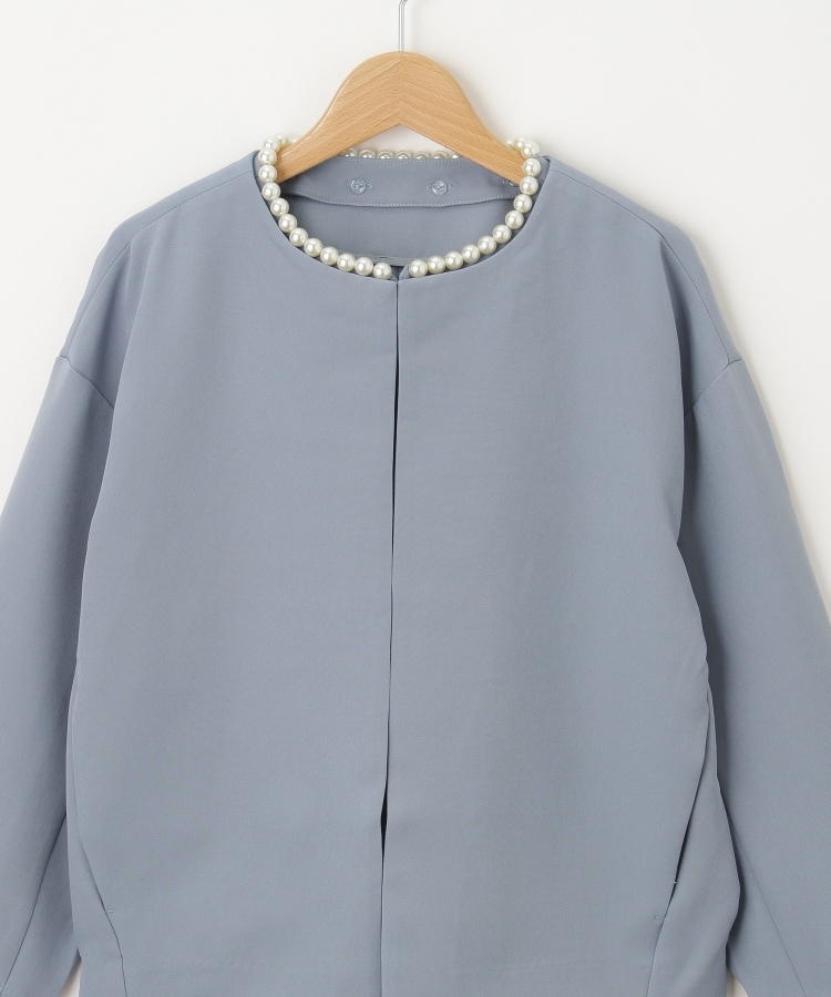 オフプライスストア(ウィメン)(OFF PRICE STORE(Women))のJeunne garcon（ジュンヌ ギャルソン） パール調（取り外し可）ノーカラージャケット【SALE/カジュアル/デイリー/トレンド/きれいめカジュアル】3