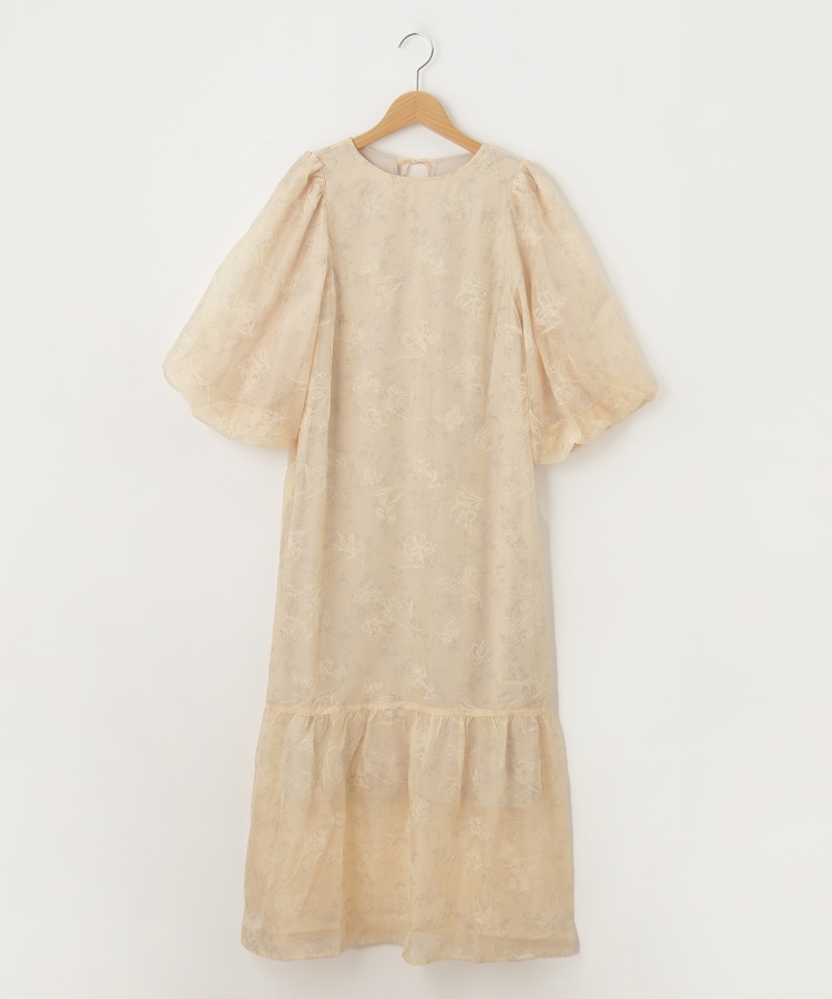 オフプライスストア(ウィメン)(OFF PRICE STORE(Women))のJeunne garcon（ジュンヌ ギャルソン） 花柄シアーフロッキーワンピース【SALE/カジュアル/デイリー/トレンド/きれいめカジュアル】 ライトベージュ(051)