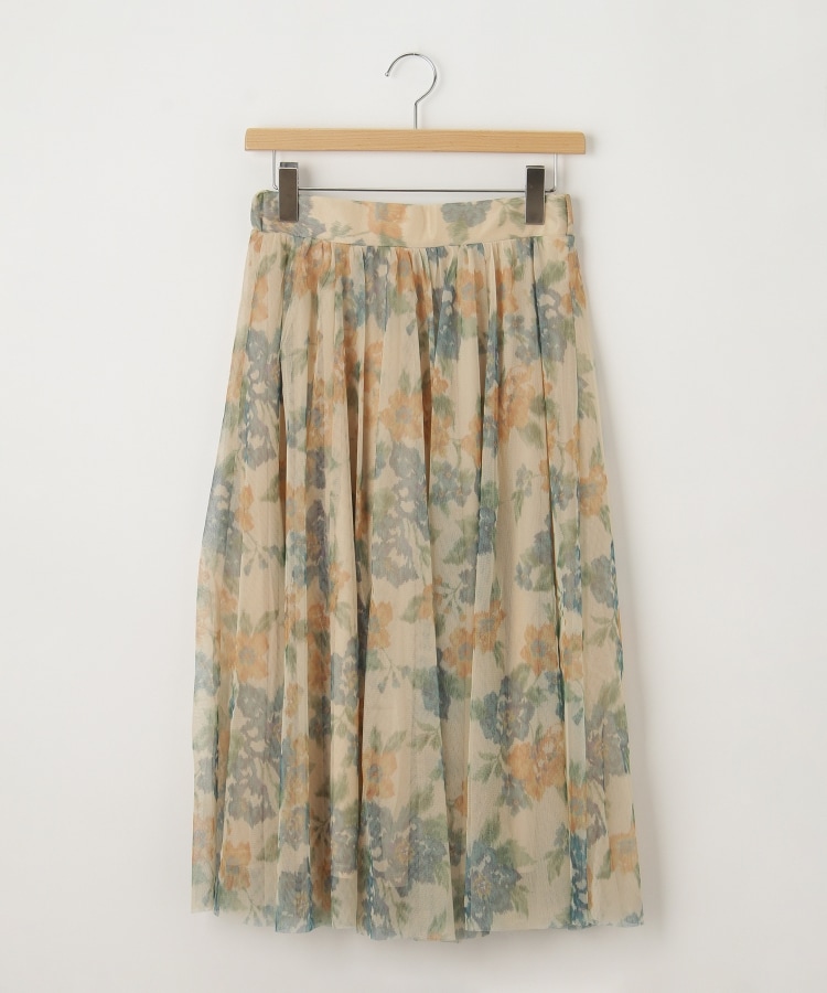 オフプライスストア(ウィメン)(OFF PRICE STORE(Women))のJeunne garcon（ジュンヌ ギャルソン） ウエストゴムシアー花柄スカート【SALE/カジュアル/デイリー/トレンド/きれいめカジュアル】 ベージュ(052)