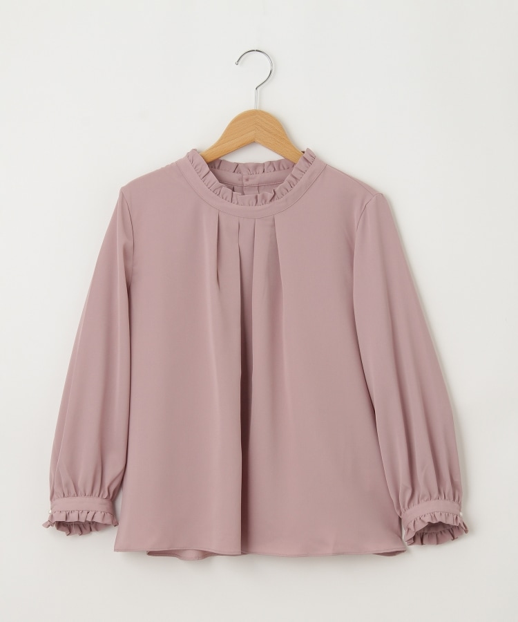 オフプライスストア(ウィメン)(OFF PRICE STORE(Women))のJeunne garcon（ジュンヌ ギャルソン） フリルスタンドカラープルオーバーブラウス【SALE/カジュアル/デイリー/トレンド/きれいめカジュアル/ゆったり】 ピンク(072)