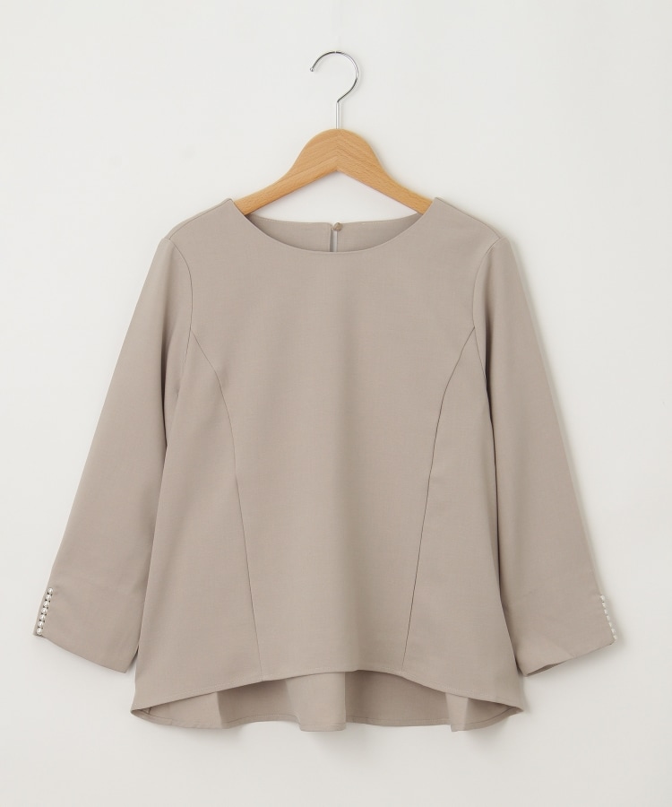 オフプライスストア(ウィメン)(OFF PRICE STORE(Women))のJeunne garcon（ジュンヌ ギャルソン） パール調デザイン袖プルオーバーブラウス【SALE/カジュアル/デイリー/トレンド/きれいめカジュアル】 グレー(012)