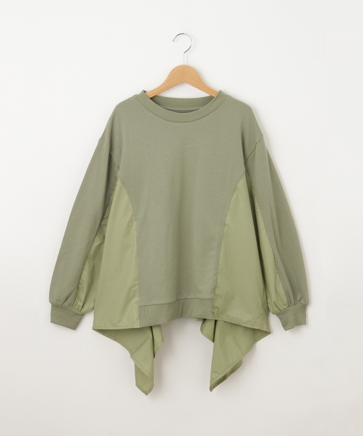 オフプライスストア(ウィメン)(OFF PRICE STORE(Women))のmyke（ミーカ） コンビバック切り替えプルオーバー【SALE/カジュアル/デイリー/トレンド/きれいめカジュアル/ルーズシルエット/ゆったり】1