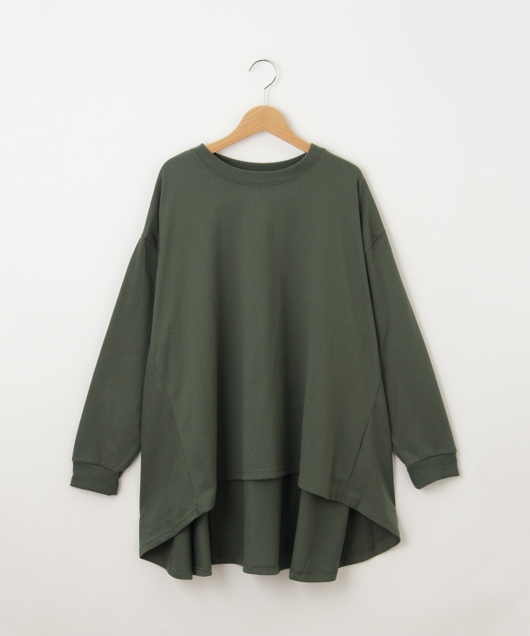 オフプライスストア(ウィメン)(OFF PRICE STORE(Women))のmyke（ミーカ） チュニック丈アシンメトリープルオーバー【SALE/カジュアル/デイリー/トレンド/きれいめカジュアル/ルーズシルエット/ゆったり】 カーキ(027)
