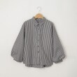 オフプライスストア(ウィメン)(OFF PRICE STORE(Women))のmitis（ミティス） ボリュームスリーブストライプシャツ【SALE/カジュアル/デイリー/トレンド/きれいめカジュアル/ルーズシルエット/ゆったり】 ブラック(101)