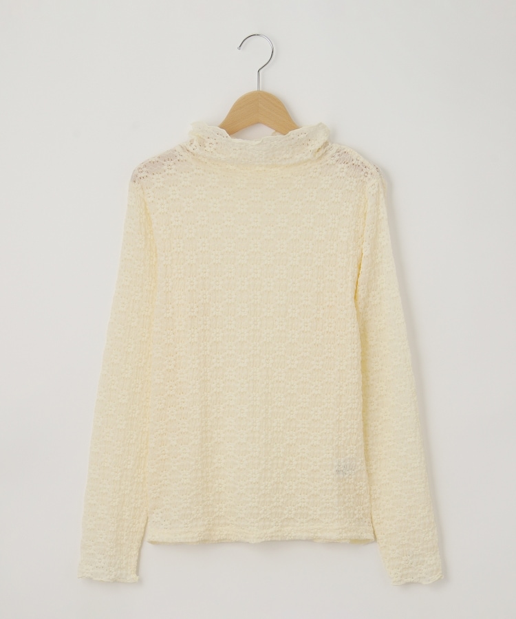 オフプライスストア(ウィメン)(OFF PRICE STORE(Women))のmitis（ミティス） 透かしジャカードハイネックカットソー【SALE／カジュアル／デイリー／トレンド／きれいめカジュアル】 アイボリー(004)