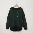オフプライスストア(ウィメン)(OFF PRICE STORE(Women))のmyke（ミーカ） ネックドロスト付きプルオーバー【SALE/カジュアル/デイリー/トレンド/きれいめカジュアル/ルーズシルエット/ゆったり/バイカラー】 グリーン(022)