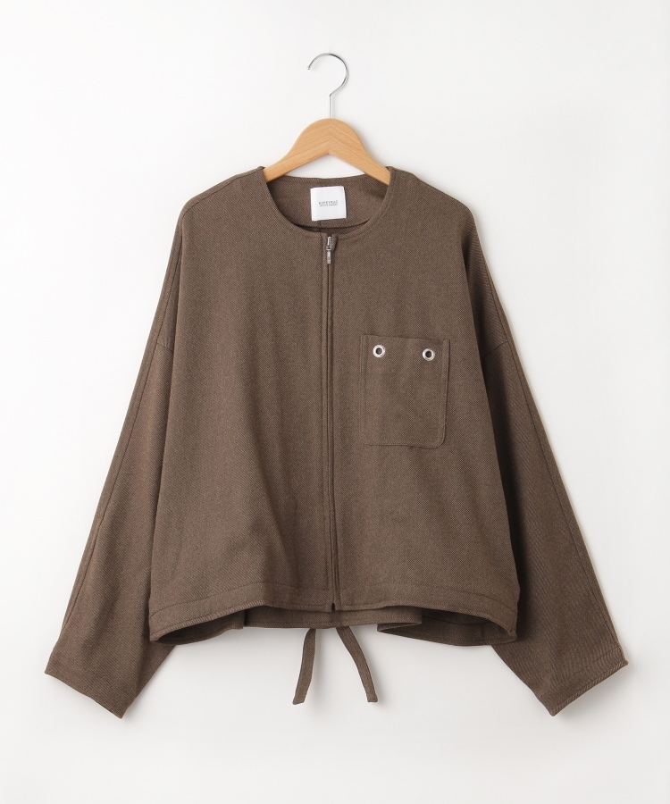 オフプライスストア(ウィメン)(OFF PRICE STORE(Women))のESPEYRAC(エスペラック) リボンベルト付きノーカラージャケット【SALE/カジュアル/デイリー/トレンド/きれいめカジュアル/ゆったり】 モカ(042)