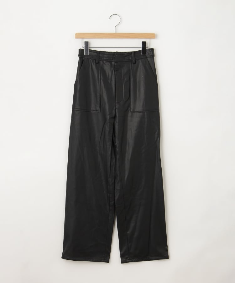 オフプライスストア(ウィメン)(OFF PRICE STORE(Women))のESPEYRAC(エスペラック) フェイクレザーストレートパンツ ブラック(019)