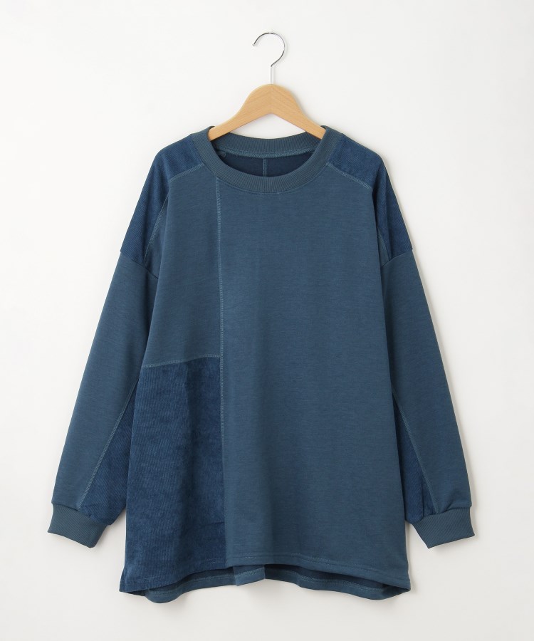 オフプライスストア(ウィメン)(OFF PRICE STORE(Women))のmyke（ミーカ） パッチ異素材切り替えカットソー【SALE/カジュアル/デイリー/トレンド/ルーズシルエット/ゆったり】1