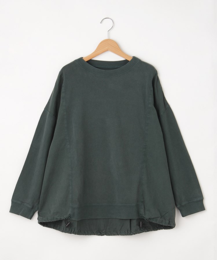 オフプライスストア(ウィメン)(OFF PRICE STORE(Women))のmyke（ミーカ） 裾ドロストワイドカットソー【SALE/カジュアル/デイリー/トレンド/ルーズシルエット/ゆったり】 グリーン(022)