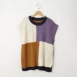 オフプライスストア(ウィメン)(OFF PRICE STORE(Women))のmyke（ミーカ） 配色＆編地切り替えニットベスト【SALE/カジュアル/デイリー/トレンド/きれいめカジュアル/ルーズシルエット/ゆったり】2