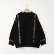 オフプライスストア(ウィメン)(OFF PRICE STORE(Women))のmyke（ミーカ） 配色ステッチニットセーター【SALE/カジュアル/デイリー/トレンド/きれいめカジュアル/ルーズシルエット/ゆったり】 ブラック(019)