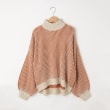 オフプライスストア(ウィメン)(OFF PRICE STORE(Women))のmyke（ミーカ） ハイネック2色編みニットセーター【SALE/カジュアル/デイリー/トレンド/きれいめカジュアル/ルーズシルエット/ゆったり】 オレンジ(067)