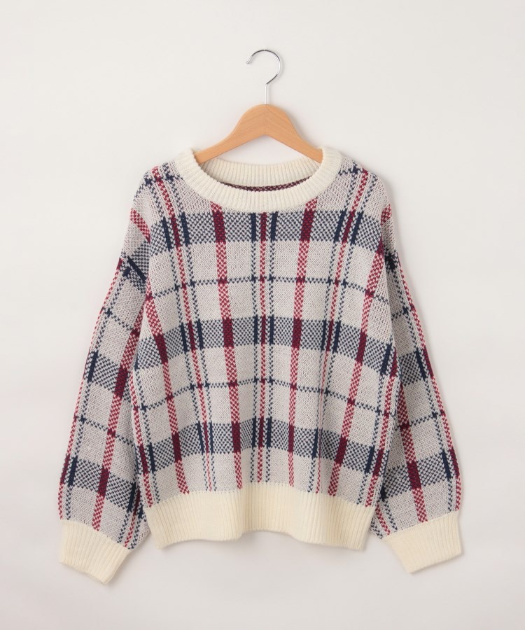オフプライスストア(ウィメン)(OFF PRICE STORE(Women))のmyke（ミーカ） チェック柄ニット【SALE/カジュアル/デイリー/トレンド/きれいめカジュアル】 アイボリー(004)