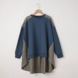 オフプライスストア(ウィメン)(OFF PRICE STORE(Women))のmyke（ミーカ） 異素材ミックスビッグシルエットプルオーバー【SALE/カジュアル/デイリー/トレンド/きれいめカジュアル/ルーズシルエット/ゆったり】 ブルー(092)
