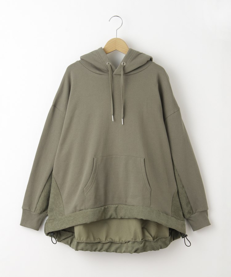 オフプライスストア(ウィメン)(OFF PRICE STORE(Women))のmyke（ミーカ） コーデュロイ切替パーカー【SALE/セール/カジュアル/デイリー/トレンド/ルーズシルエット/ゆったり】 カーキ(027)