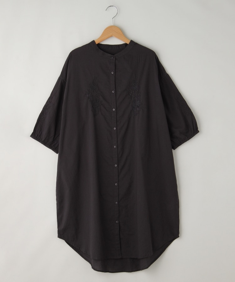 オフプライスストア(ウィメン)(OFF PRICE STORE(Women))のmitis（ミティス） 刺繍入りワンピース【SALE/カジュアル/きれいめ/デイリー/ゆったりシルエット/トレンド/羽織可】 チャコールグレー(014)