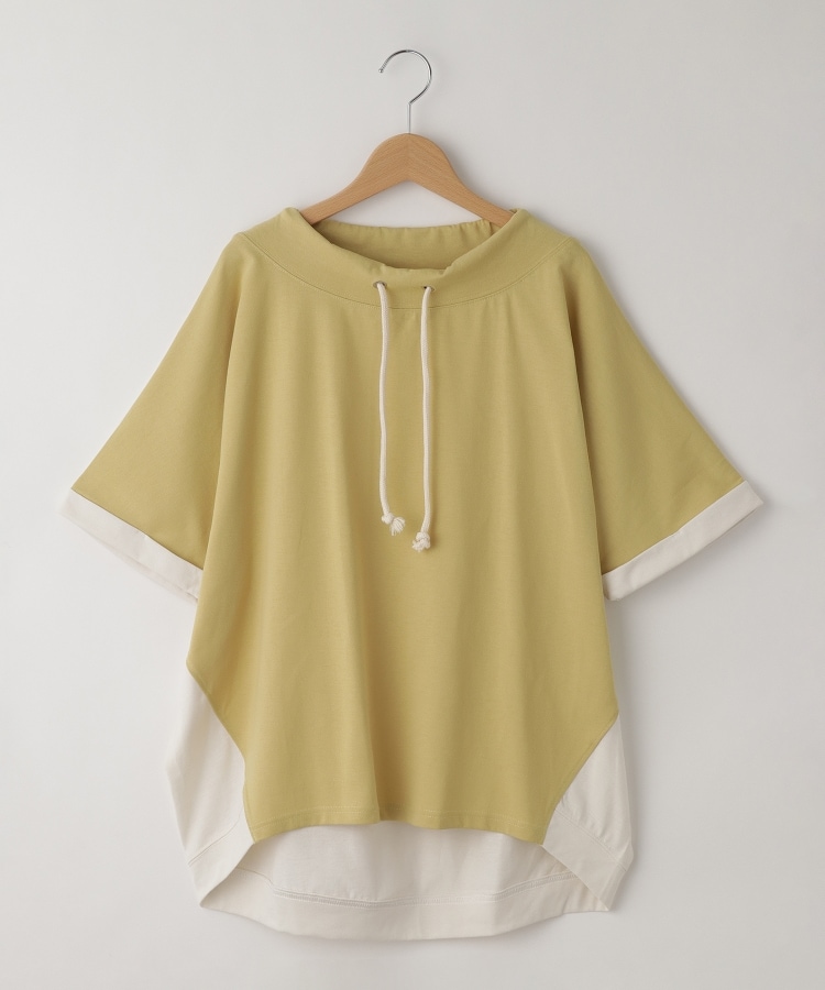オフプライスストア(ウィメン)(OFF PRICE STORE(Women))のmyke（ミーカ） ドロスト付き配色ドルマンスリーブ半袖プルオーバー【SALE/カジュアル/デイリー/ゆったりシルエット/バイカラー】 イエロー(032)