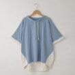 オフプライスストア(ウィメン)(OFF PRICE STORE(Women))のmyke（ミーカ） ドロスト付き配色ドルマンスリーブ半袖プルオーバー【SALE/カジュアル/デイリー/ゆったりシルエット/バイカラー】 ブルー(092)