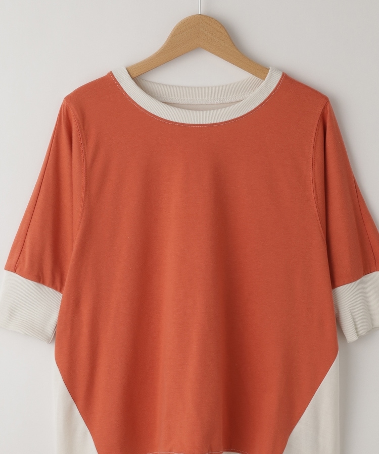 オフプライスストア(ウィメン)(OFF PRICE STORE(Women))のmyke（ミーカ） 配色半袖プルオーバー　【SALE/ゆったりシルエット/バイカラー】3