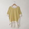 オフプライスストア(ウィメン)(OFF PRICE STORE(Women))のmyke（ミーカ） 配色半袖プルオーバー　【SALE/ゆったりシルエット/バイカラー】 イエロー(032)