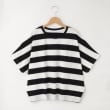 オフプライスストア(ウィメン)(OFF PRICE STORE(Women))のmitis（ミティス） ワイドボーダーフレンチスリーブプルオーバー ブラック(019)